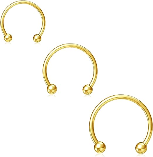 Horseshoe Hoop Nose Rings Cartilage Earring Nose Septum Nose Nostril Stainless Steel Bull Nose Ring