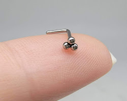 Silver Triple Ball Cluster Nose Ring