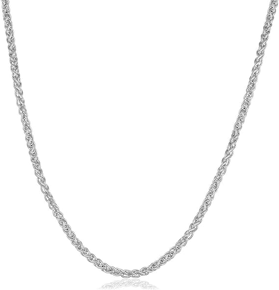 925 Sterling Silver Wheat Chain Necklace

