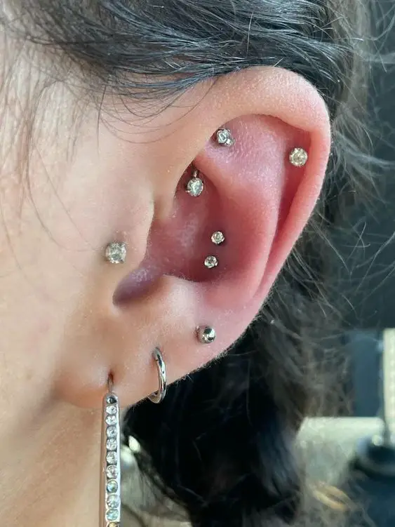 Double Conch and Rook Piercing Ideas